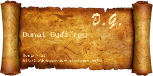 Dunai György névjegykártya